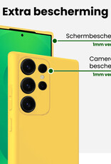 BASEY. BASEY. Samsung Galaxy S25 Ultra Hoesje Siliconen Met 2x Screenprotector - Geel