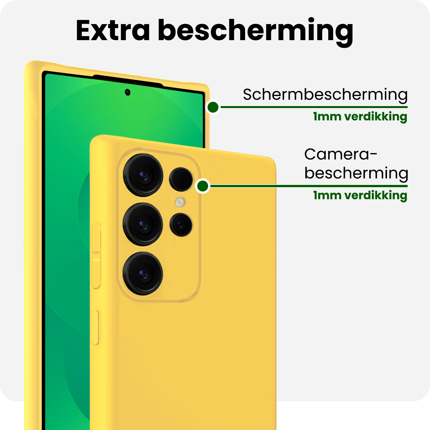 BASEY. BASEY. Samsung Galaxy S25 Ultra Hoesje Siliconen Met 2x Screenprotector - Geel
