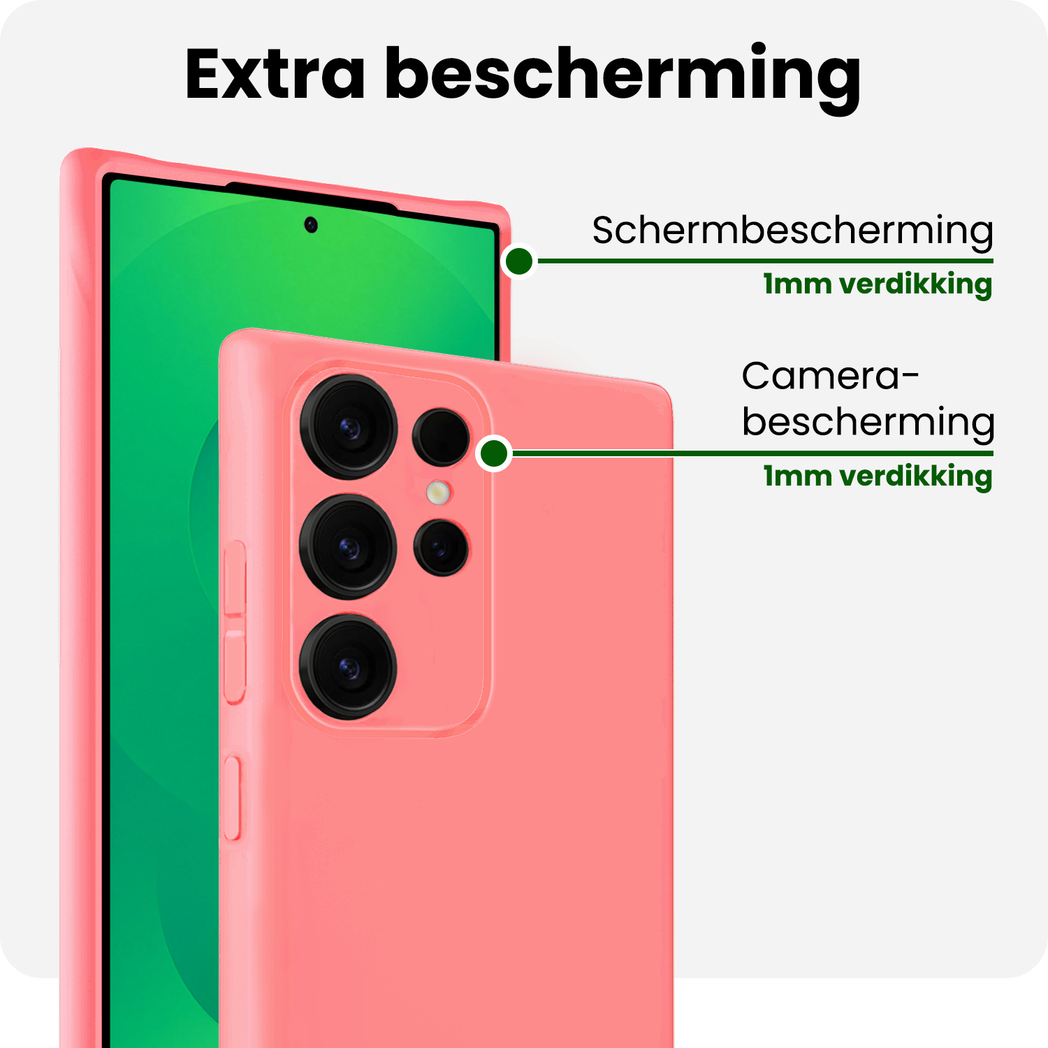 BASEY. BASEY. Samsung Galaxy S25 Ultra Hoesje Siliconen Met 2x Screenprotector - Lichtroze