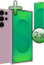 BASEY. BASEY. Samsung Galaxy S25 Ultra Hoesje Siliconen Met 2x Screenprotector - Lila