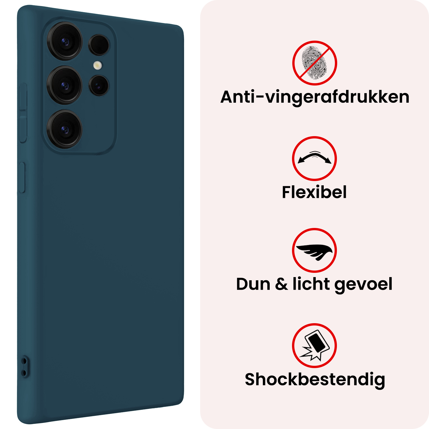 NoXx NoXx Samsung Galaxy S25 Ultra Hoesje Siliconen - Donkerblauw
