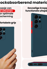 NoXx NoXx Samsung Galaxy S25 Ultra Hoesje Siliconen - Donkerblauw
