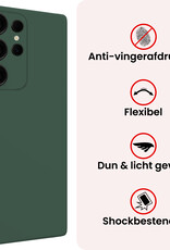 NoXx NoXx Samsung Galaxy S25 Ultra Hoesje Siliconen - Donkergroen