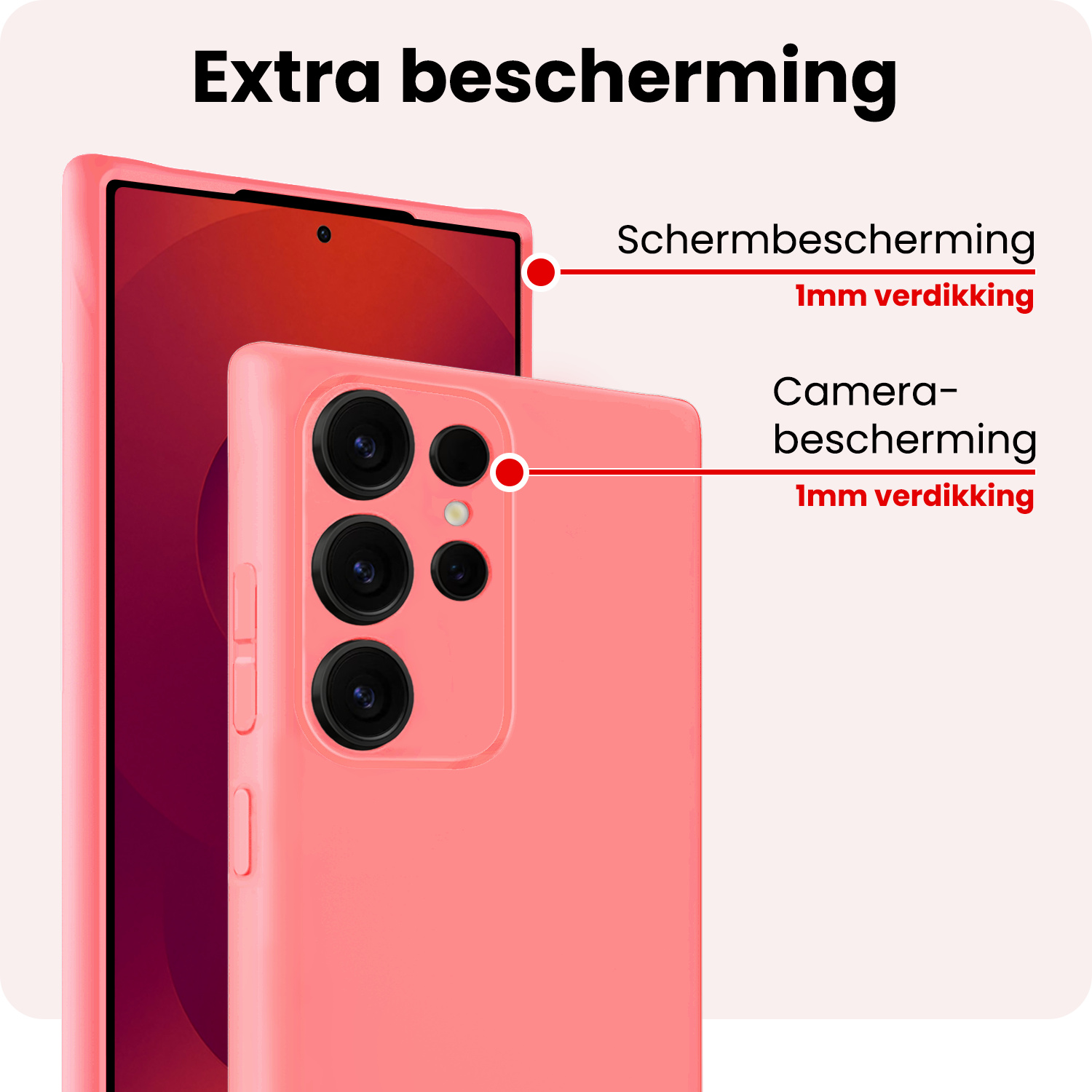 NoXx NoXx Samsung Galaxy S25 Ultra Hoesje Siliconen - Lichtroze