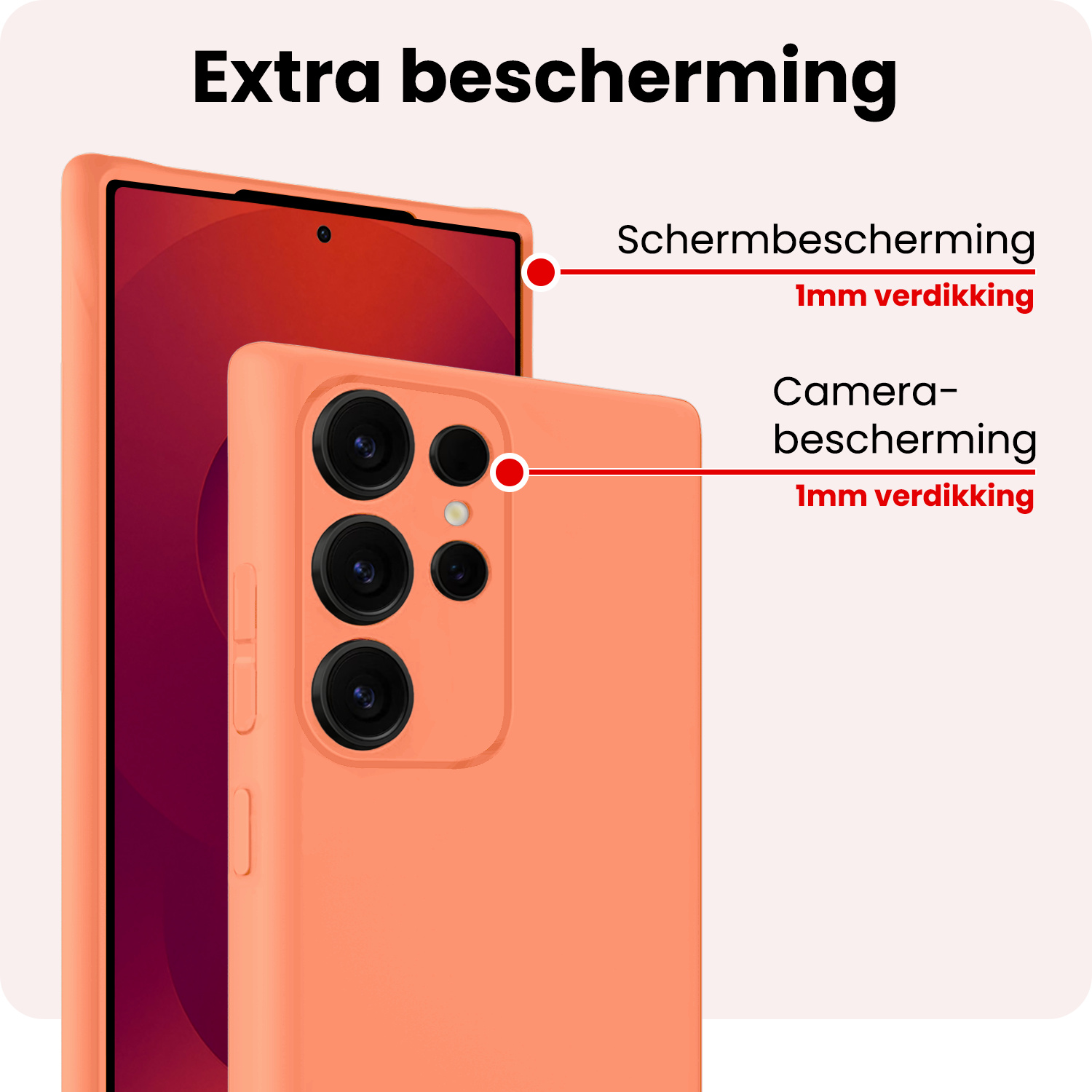 NoXx NoXx Samsung Galaxy S25 Ultra Hoesje Siliconen - Perzik