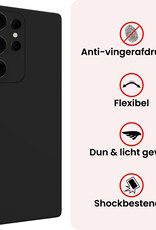 NoXx NoXx Samsung Galaxy S25 Ultra Hoesje Siliconen - Zwart