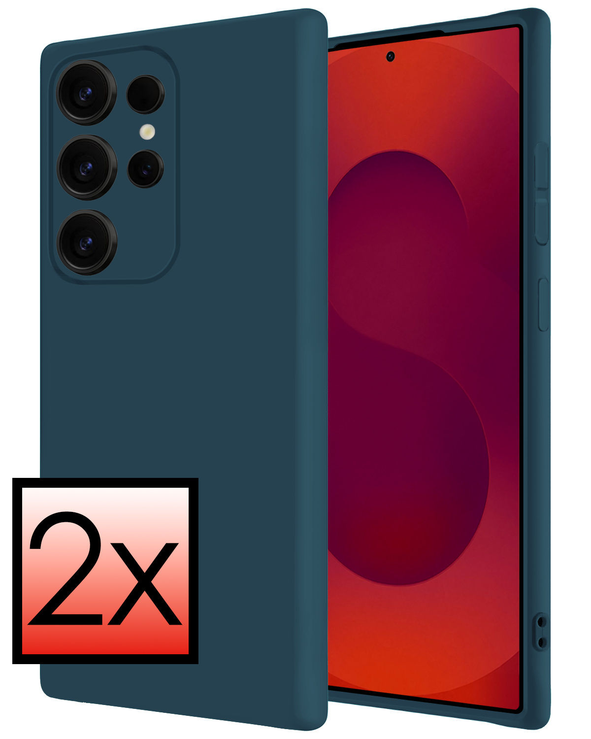 NoXx NoXx Samsung Galaxy S25 Ultra Hoesje Siliconen - Donkerblauw - 2 PACK