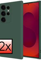 NoXx NoXx Samsung Galaxy S25 Ultra Hoesje Siliconen - Donkergroen - 2 PACK
