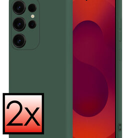 NoXx NoXx Samsung Galaxy S25 Ultra Hoesje Siliconen - Donkergroen - 2 PACK