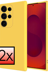 NoXx NoXx Samsung Galaxy S25 Ultra Hoesje Siliconen - Geel - 2 PACK