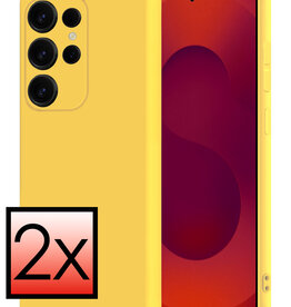 NoXx NoXx Samsung Galaxy S25 Ultra Hoesje Siliconen - Geel - 2 PACK