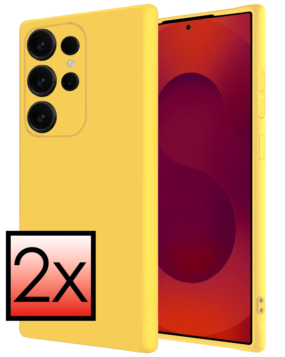 NoXx NoXx Samsung Galaxy S25 Ultra Hoesje Siliconen - Geel - 2 PACK