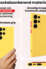 NoXx NoXx Samsung Galaxy S25 Ultra Hoesje Siliconen - Geel - 2 PACK