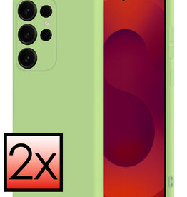 NoXx NoXx Samsung Galaxy S25 Ultra Hoesje Siliconen - Groen - 2 PACK