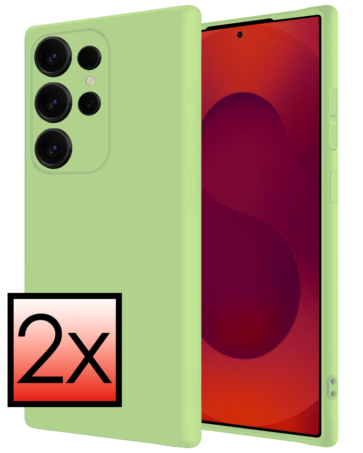 NoXx NoXx Samsung Galaxy S25 Ultra Hoesje Siliconen - Groen - 2 PACK