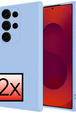 NoXx NoXx Samsung Galaxy S25 Ultra Hoesje Siliconen - Lichtblauw - 2 PACK