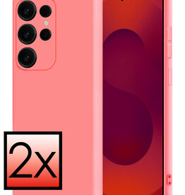 NoXx NoXx Samsung Galaxy S25 Ultra Hoesje Siliconen - Lichtroze - 2 PACK
