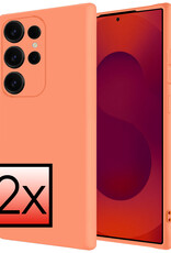 NoXx NoXx Samsung Galaxy S25 Ultra Hoesje Siliconen - Perzik - 2 PACK