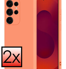 NoXx NoXx Samsung Galaxy S25 Ultra Hoesje Siliconen - Perzik - 2 PACK