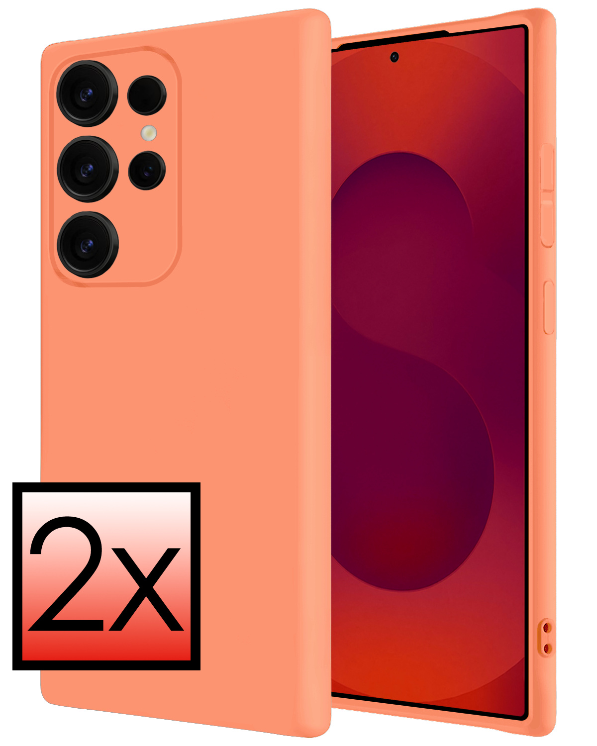 NoXx NoXx Samsung Galaxy S25 Ultra Hoesje Siliconen - Perzik - 2 PACK