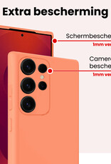 NoXx NoXx Samsung Galaxy S25 Ultra Hoesje Siliconen - Perzik - 2 PACK