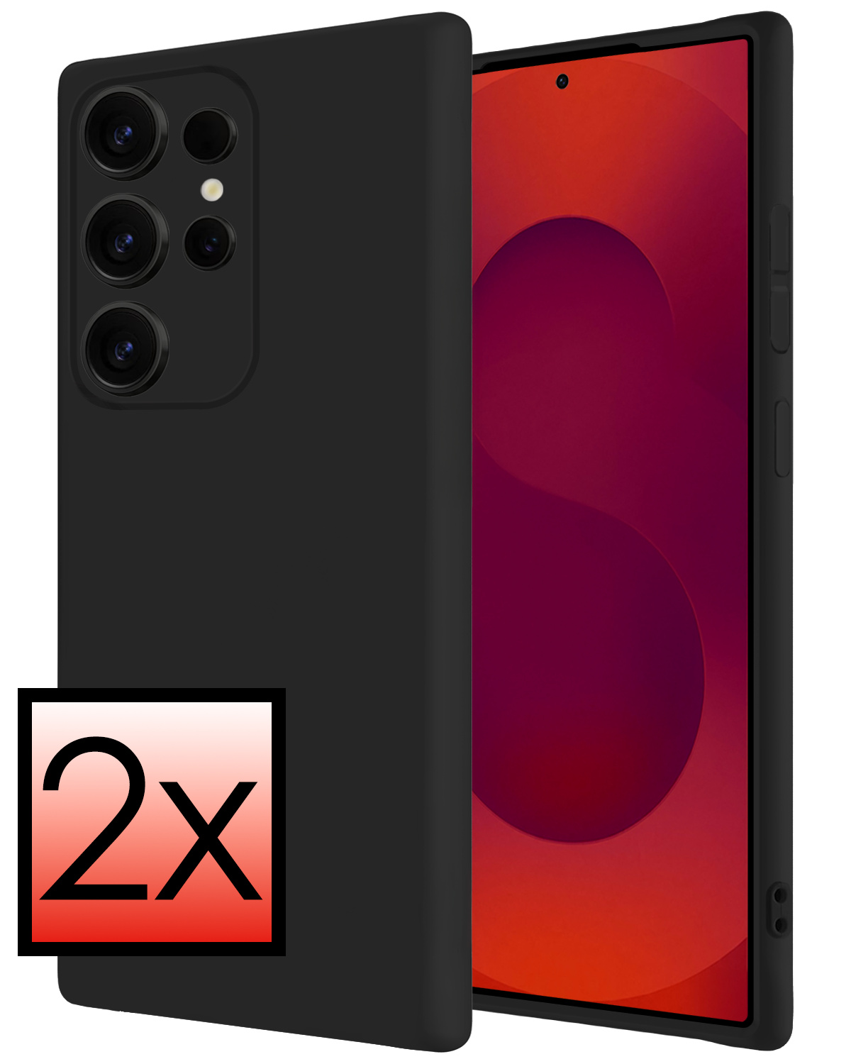 NoXx NoXx Samsung Galaxy S25 Ultra Hoesje Siliconen - Zwart - 2 PACK