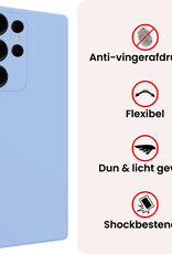 NoXx NoXx Samsung Galaxy S25 Ultra Hoesje Siliconen Met Screenprotector - Lichtblauw