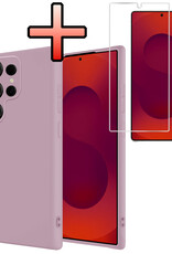 NoXx NoXx Samsung Galaxy S25 Ultra Hoesje Siliconen Met Screenprotector - Lila