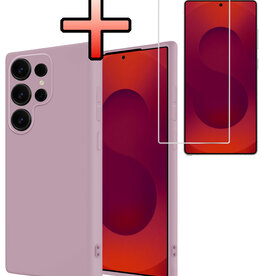 NoXx NoXx Samsung Galaxy S25 Ultra Hoesje Siliconen Met Screenprotector - Lila