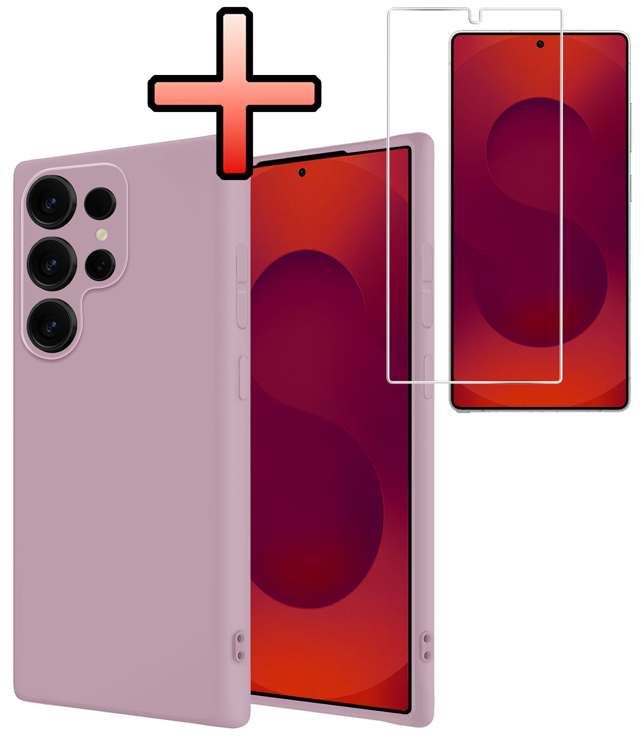 NoXx NoXx Samsung Galaxy S25 Ultra Hoesje Siliconen Met Screenprotector - Lila