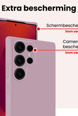 NoXx NoXx Samsung Galaxy S25 Ultra Hoesje Siliconen Met Screenprotector - Lila