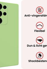 NoXx NoXx Samsung Galaxy S25 Ultra Hoesje Siliconen Met 2x Screenprotector - Groen