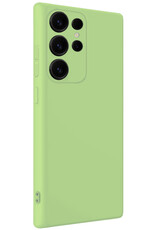 NoXx NoXx Samsung Galaxy S25 Ultra Hoesje Siliconen Met 2x Screenprotector - Groen