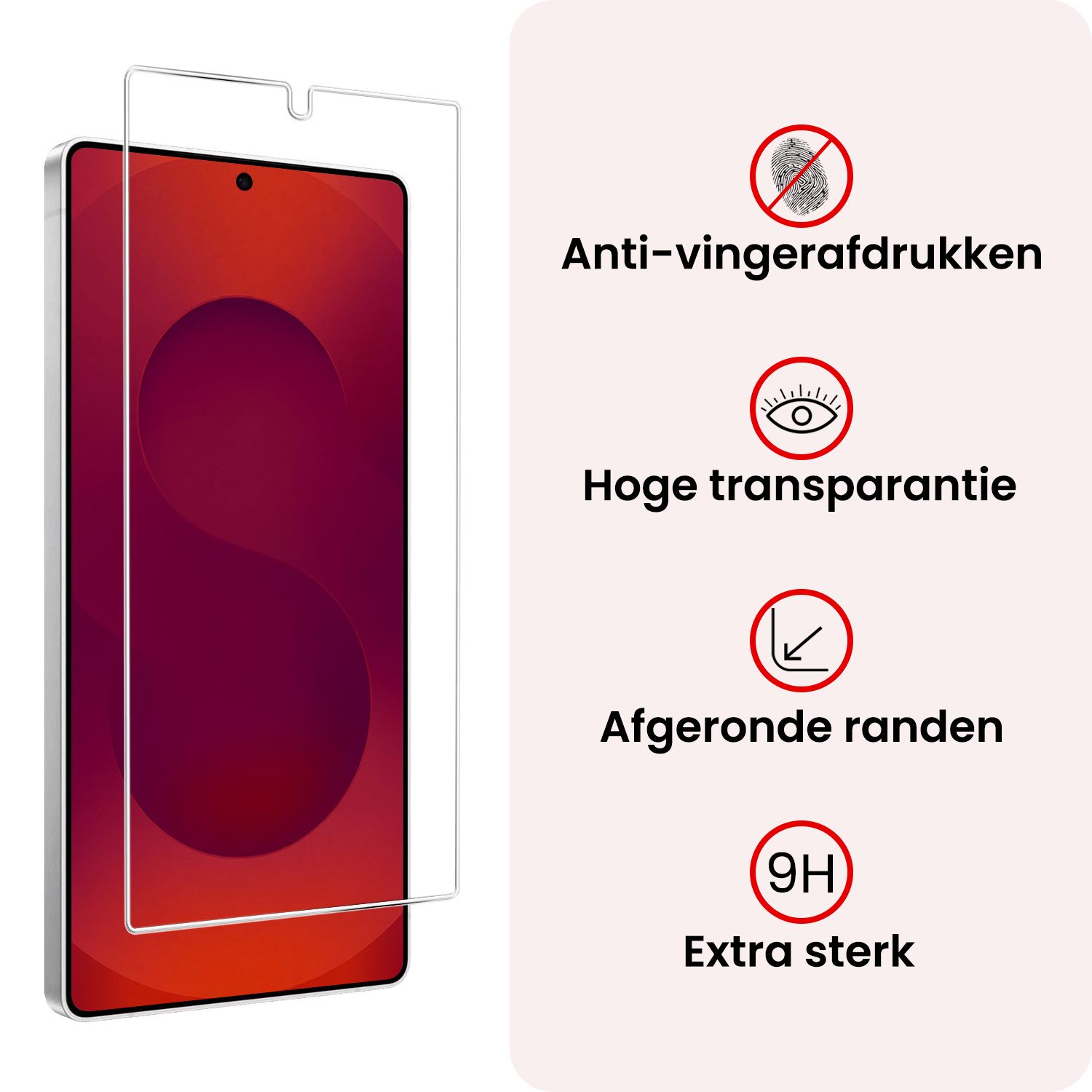 NoXx NoXx Samsung Galaxy S25 Ultra Hoesje Siliconen Met 2x Screenprotector - Lichtroze