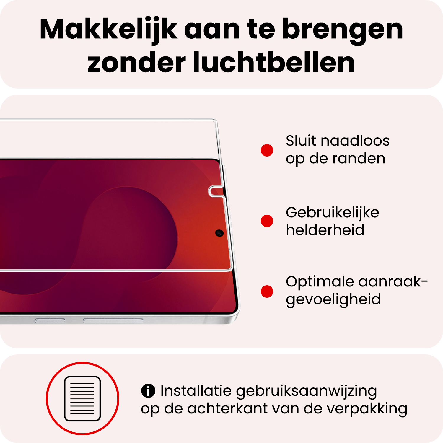 NoXx NoXx Samsung Galaxy S25 Ultra Hoesje Siliconen Met 2x Screenprotector - Lichtroze