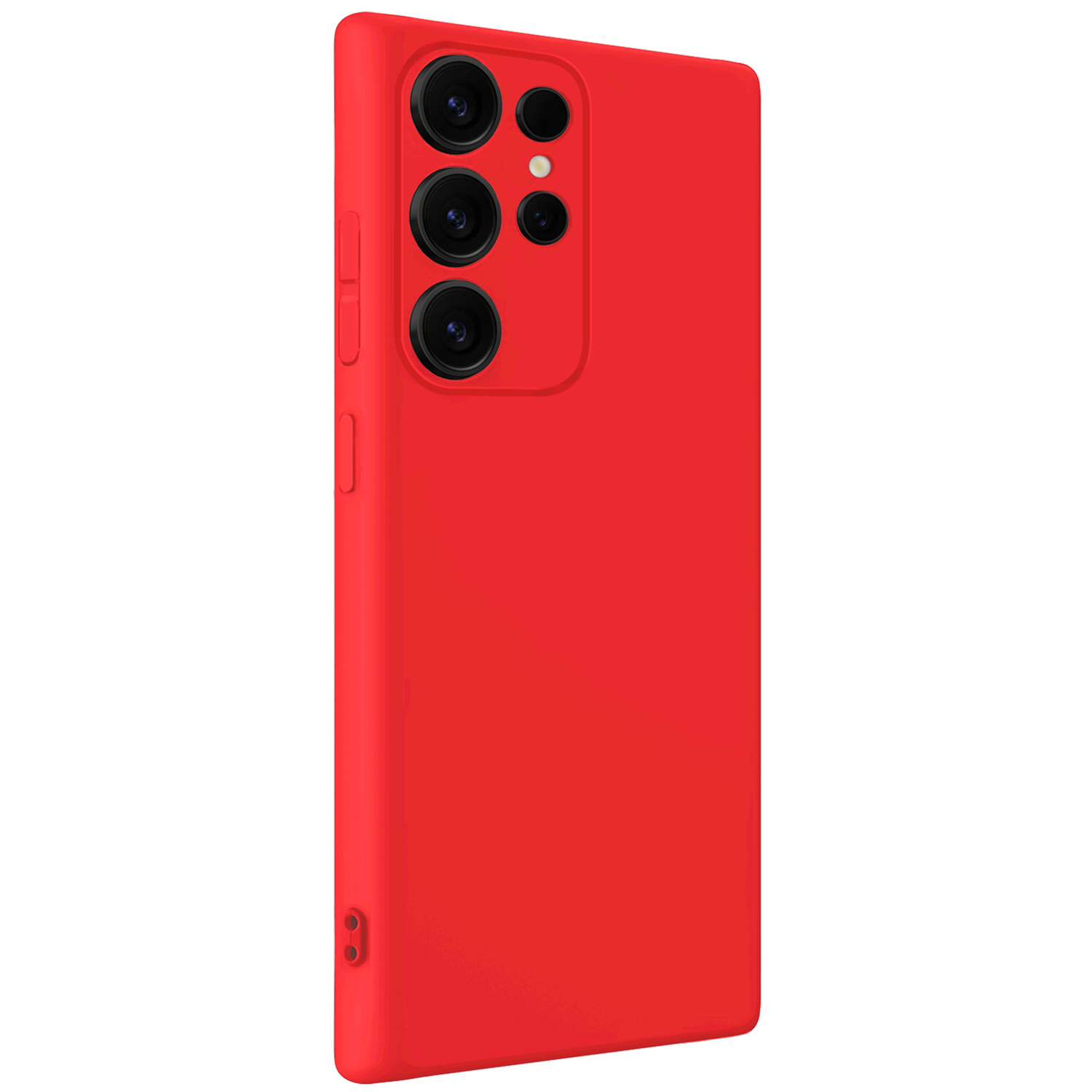 NoXx NoXx Samsung Galaxy S25 Ultra Hoesje Siliconen Met 2x Screenprotector - Rood