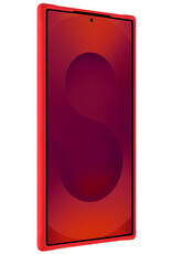 NoXx NoXx Samsung Galaxy S25 Ultra Hoesje Siliconen Met 2x Screenprotector - Rood