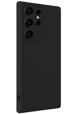 NoXx NoXx Samsung Galaxy S25 Ultra Hoesje Siliconen Met 2x Screenprotector - Zwart