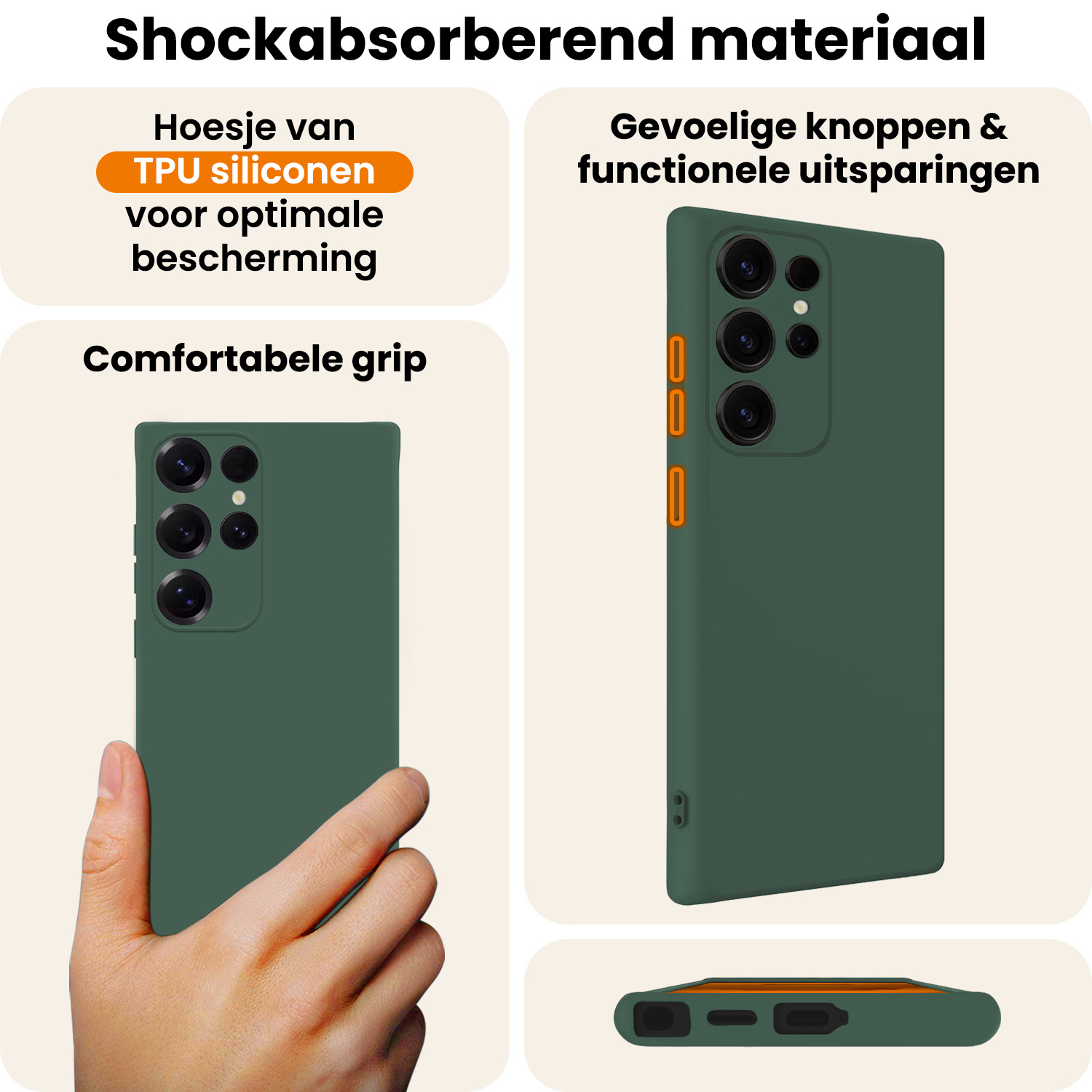 Nomfy Nomfy Samsung Galaxy S25 Ultra Hoesje Siliconen - Donkergroen