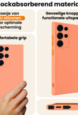 Nomfy Nomfy Samsung Galaxy S25 Ultra Hoesje Siliconen - Perzik