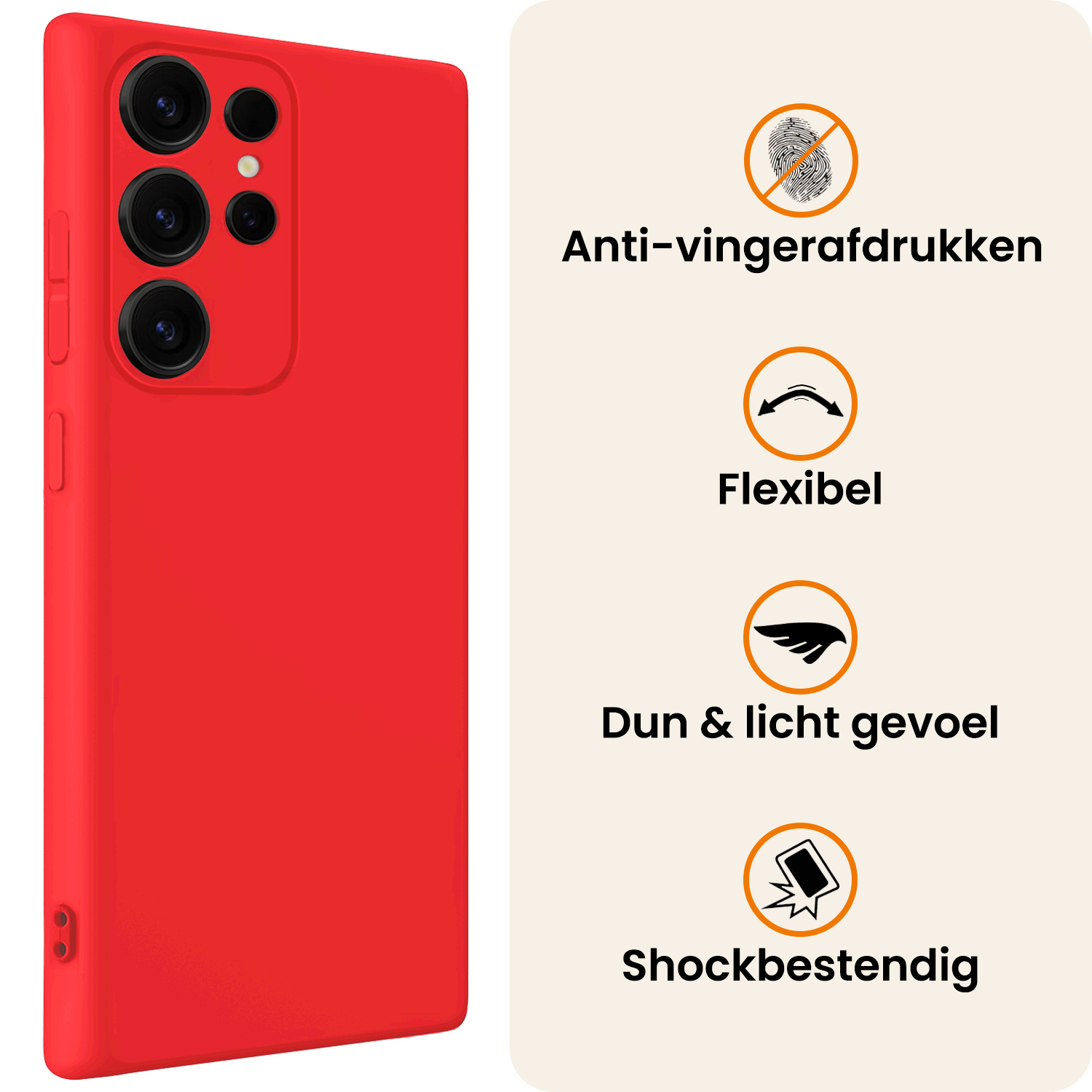 Nomfy Nomfy Samsung Galaxy S25 Ultra Hoesje Siliconen - Rood
