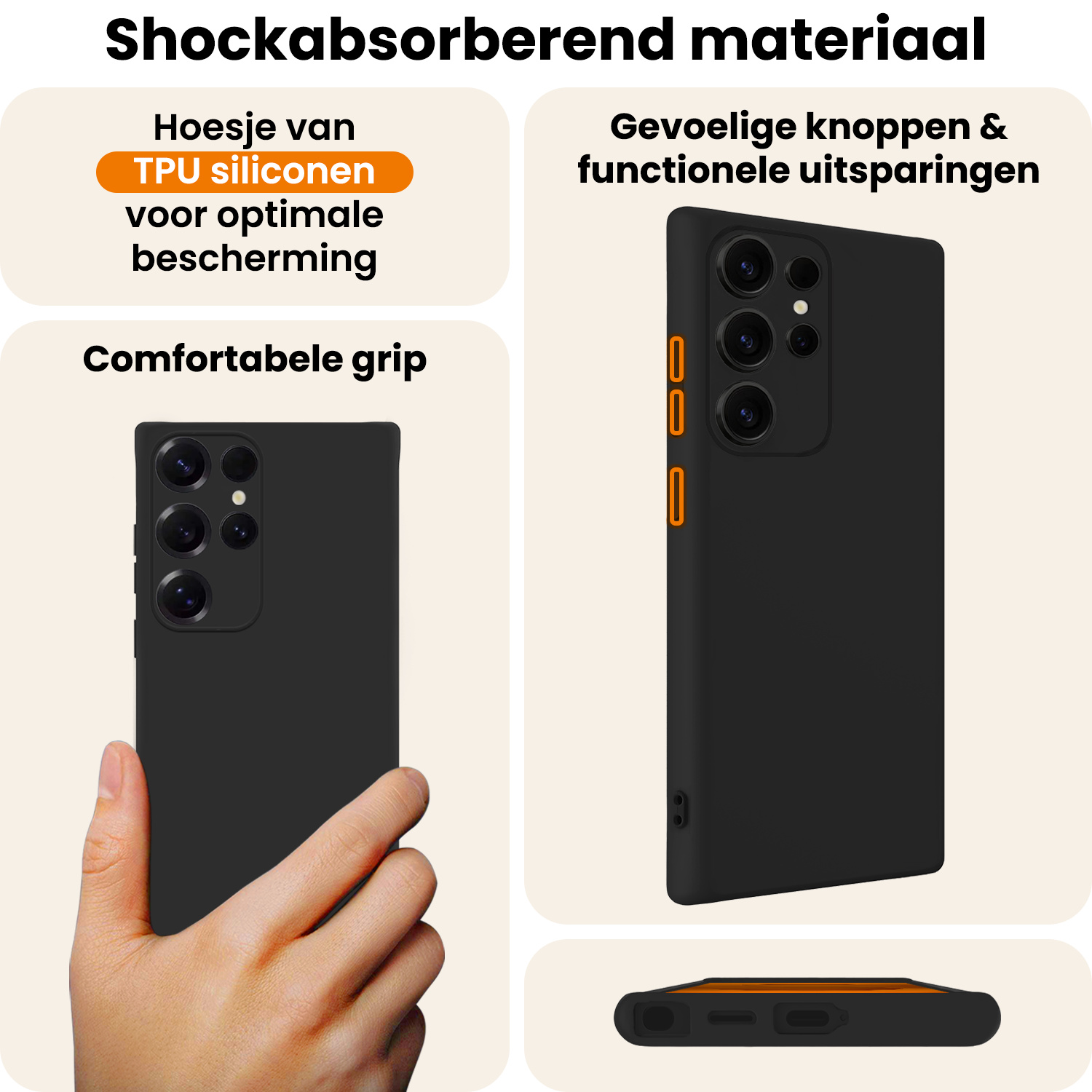Nomfy Nomfy Samsung Galaxy S25 Ultra Hoesje Siliconen - Zwart