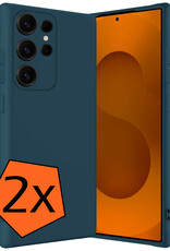 Nomfy Nomfy Samsung Galaxy S25 Ultra Hoesje Siliconen - Donkerblauw - 2 PACK