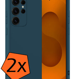 Nomfy Nomfy Samsung Galaxy S25 Ultra Hoesje Siliconen - Donkerblauw - 2 PACK