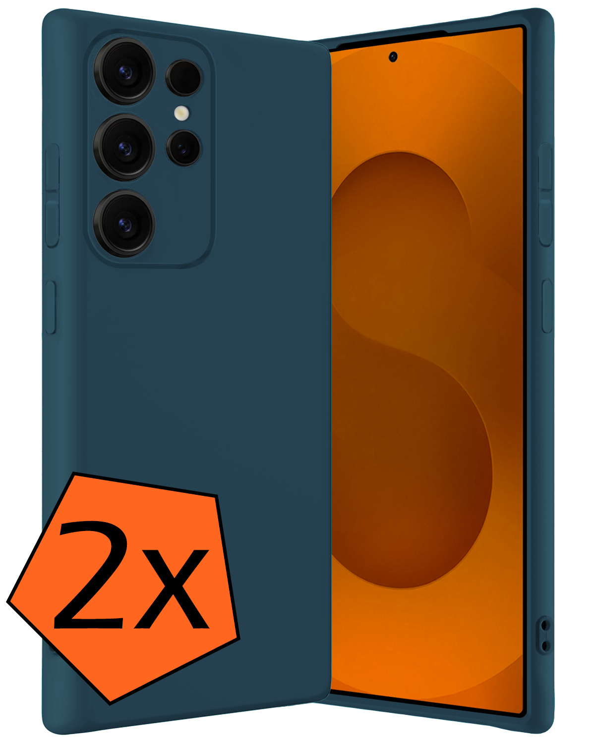 Nomfy Nomfy Samsung Galaxy S25 Ultra Hoesje Siliconen - Donkerblauw - 2 PACK