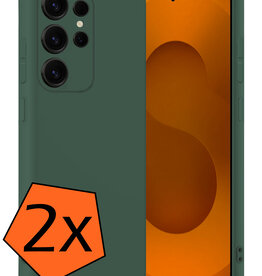 Nomfy Nomfy Samsung Galaxy S25 Ultra Hoesje Siliconen - Donkergroen - 2 PACK