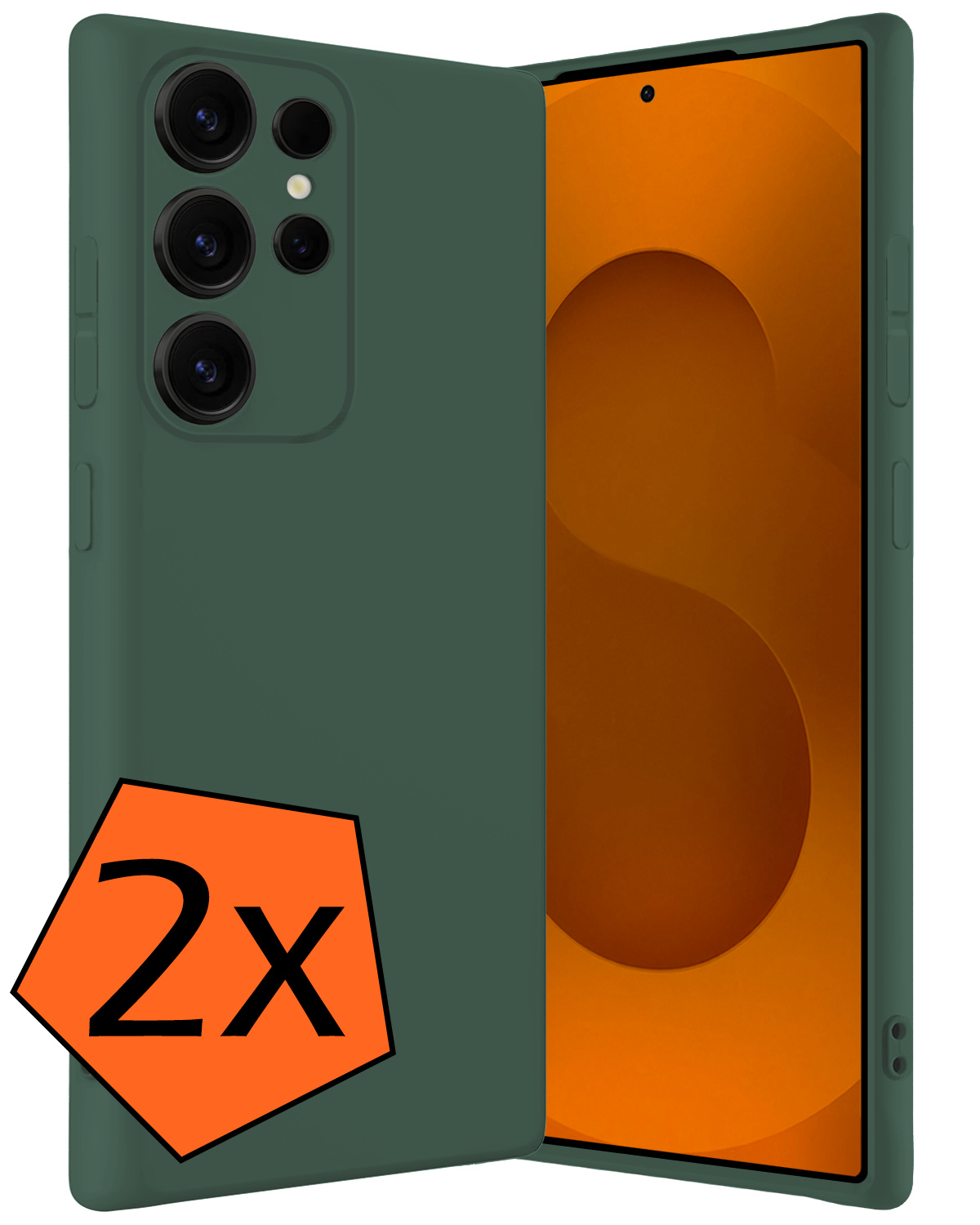 Nomfy Nomfy Samsung Galaxy S25 Ultra Hoesje Siliconen - Donkergroen - 2 PACK