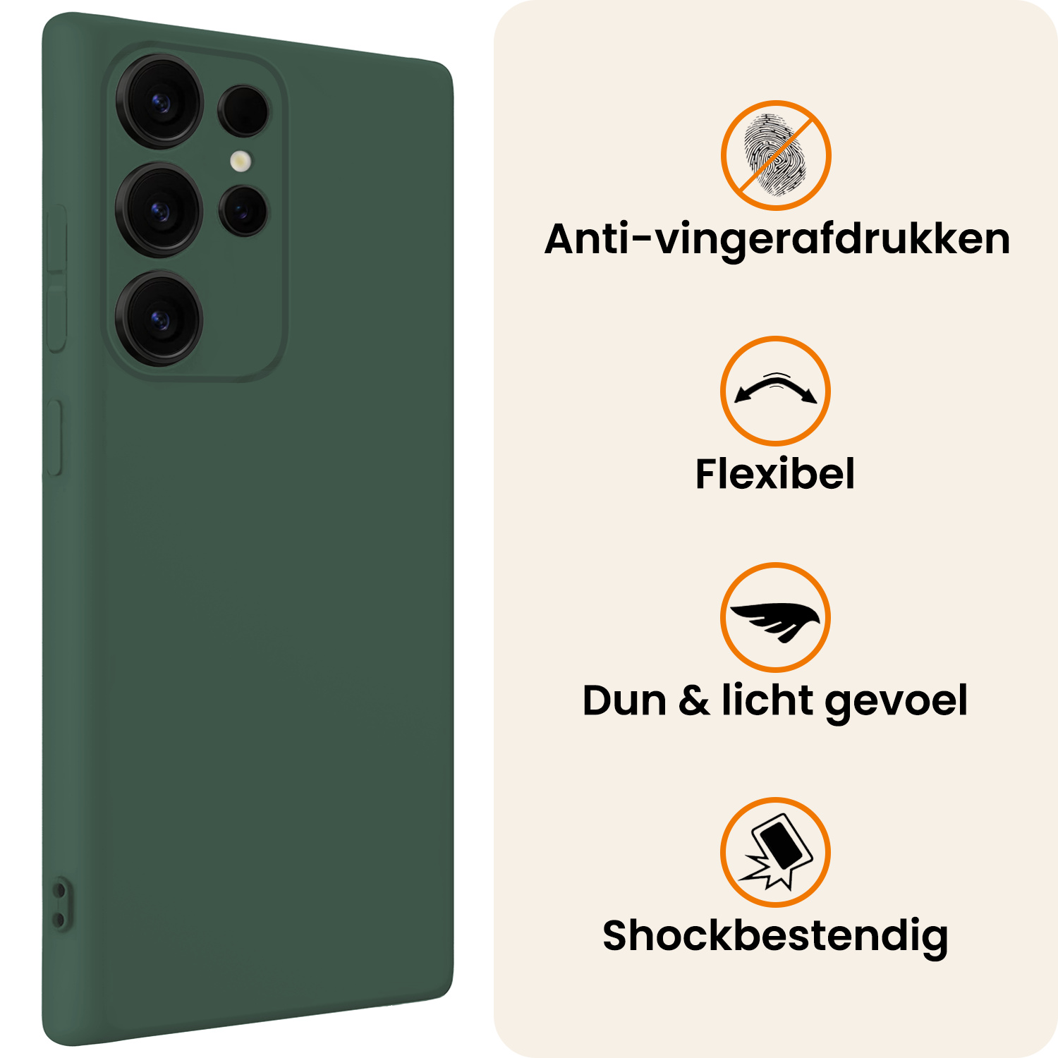 Nomfy Nomfy Samsung Galaxy S25 Ultra Hoesje Siliconen - Donkergroen - 2 PACK