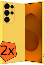 Nomfy Nomfy Samsung Galaxy S25 Ultra Hoesje Siliconen - Geel - 2 PACK