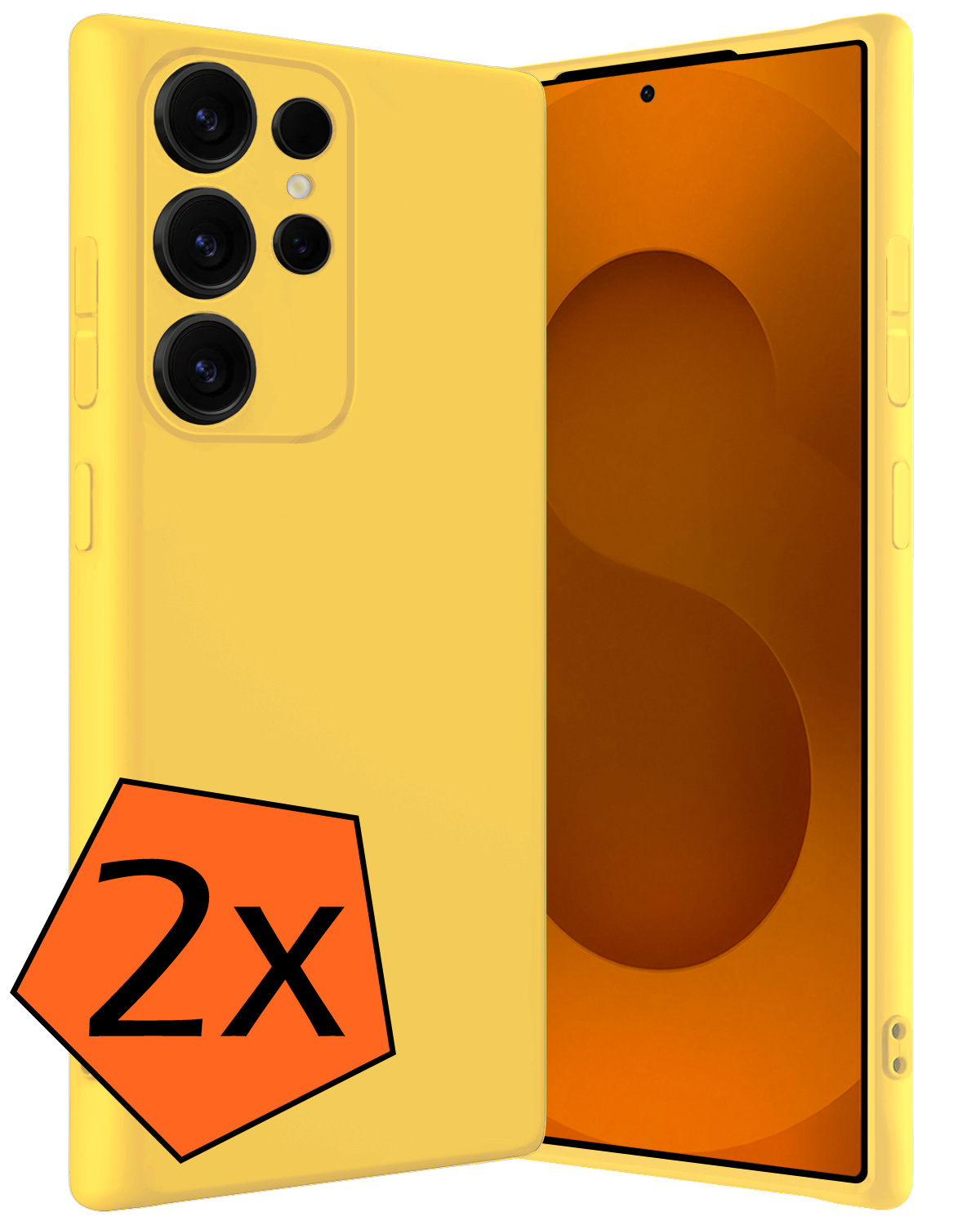 Nomfy Nomfy Samsung Galaxy S25 Ultra Hoesje Siliconen - Geel - 2 PACK